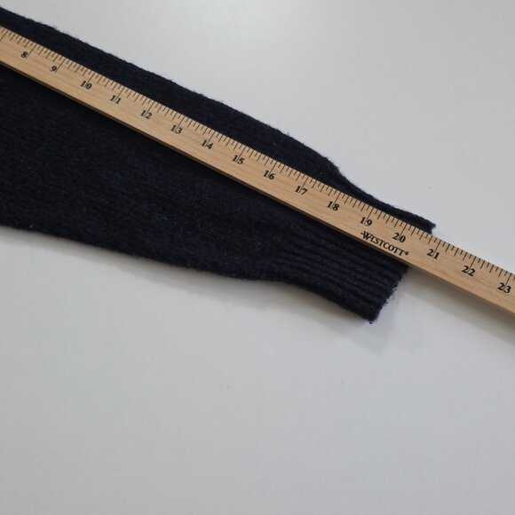 Uniqlo:C Sweater Women S Heathered Navy LS Cotton Wool Witchy Whimsigoth Slouchy - Picture 7 of 16